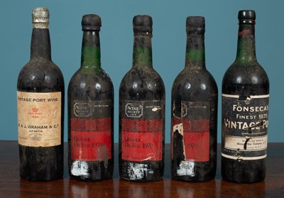 Lot 1018 - Five bottles of vintage port