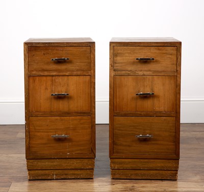 Lot 115 - Hamptons (Art Deco) Walnut, pair of bedside...