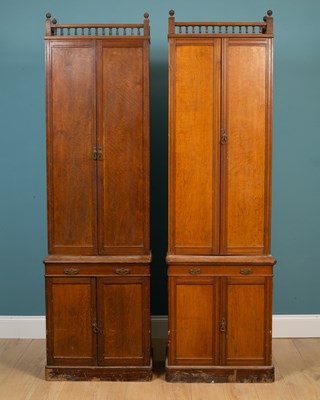 Lot 398 - A pair of late Victorian oak estate cabinets