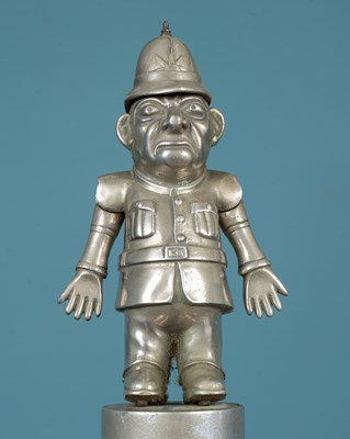 Lot 194 - A 20th century chrome plated automaton, colonial policeman car mascot