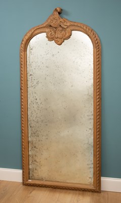 Lot 284 - An oak framed pier glass