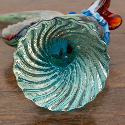 Lot 379 - Attributed to Murano Glass Glass rooster,...