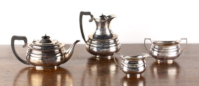 Lot 445 - George V four piece silver teaset Bearing...