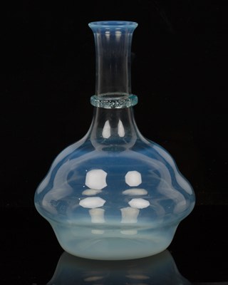 Lot 393 - James Powell & Sons Blue opal glass carafe,...