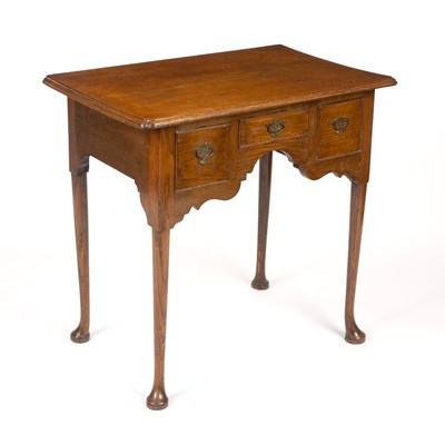 Lot 63 - A 19th century oak low boy with three drawers...