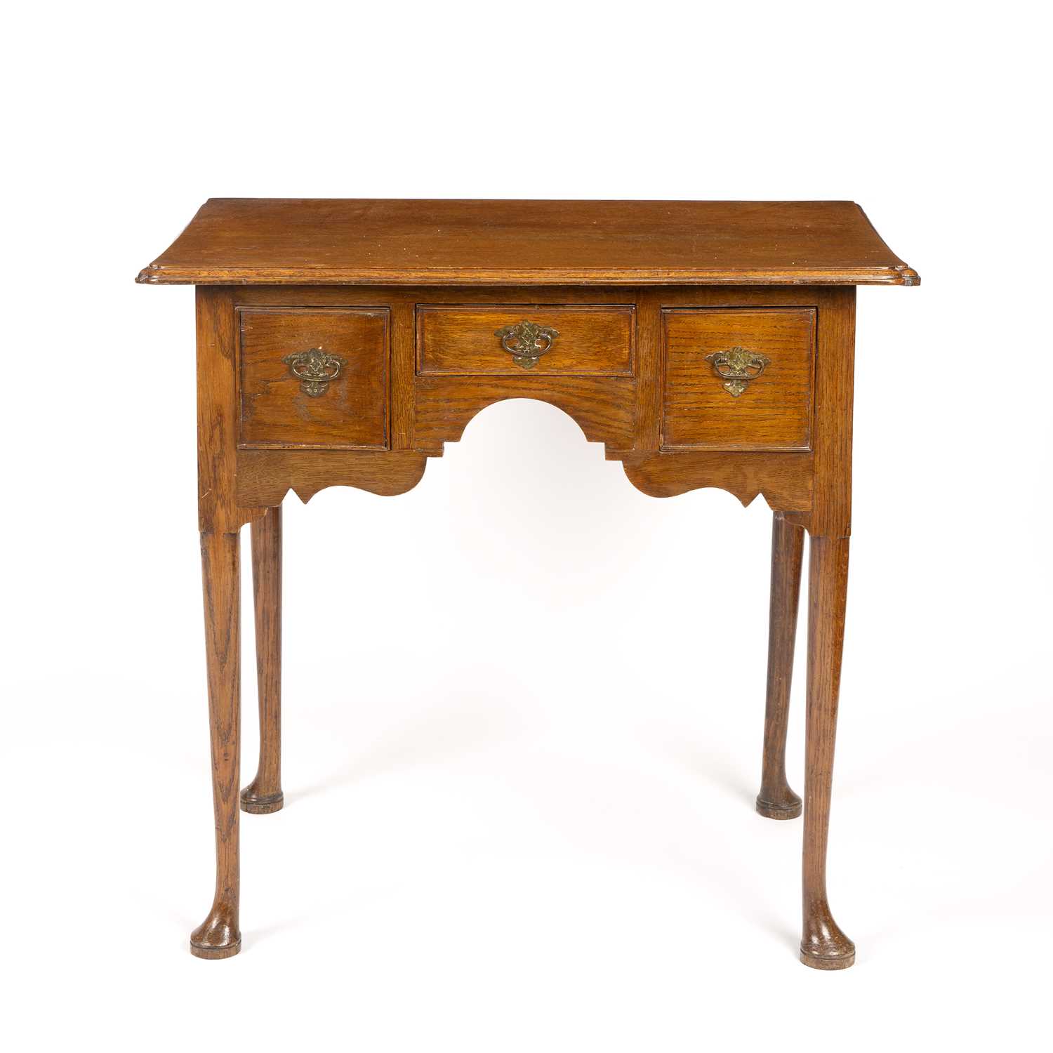 Lot 63 - A 19th century oak low boy with three drawers...