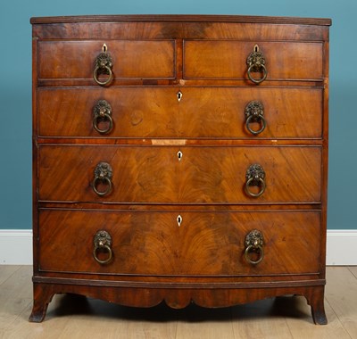 Lot 260 - A Regency mahogany bow fronted chest of drawers