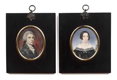 Lot 495 - English School (19th century) A miniature oval...