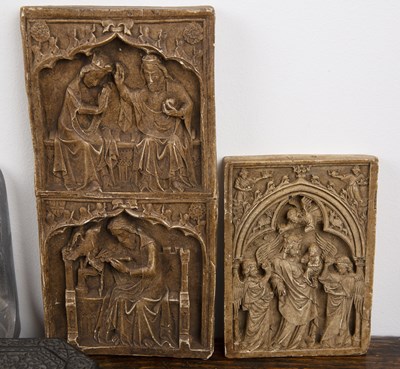 Lot 276 - Group of pieces to include eight plaster...