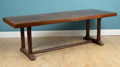 Lot 374 - A 20th century oak refectory table