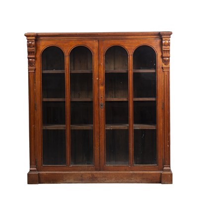 Lot 32 - A Victorian mahogany bookcase with twin glazed...