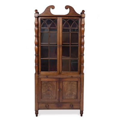 Lot 40 - A 19th century mahogany bookcase cabinet with...