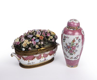 Lot 36 - A Sampson porcelain famille rose desk stand...