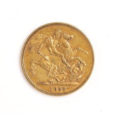 Lot 131 - A Victorian gold sovereign dated 1882