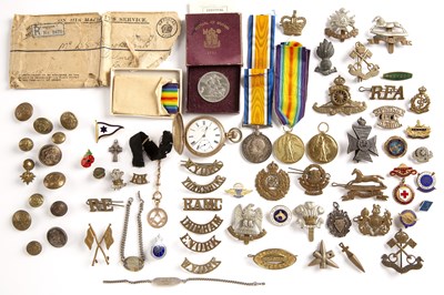 Lot 198 - A trio of World War I medals awarded to...