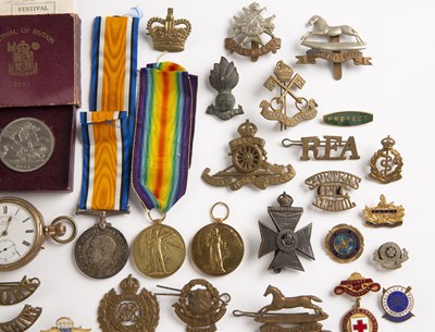 Lot 198 - A trio of World War I medals awarded to...