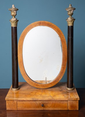 Lot 587 - A 19th century Biedermeier style swing mirror