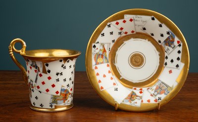 Lot 4 - A Darte Freres - Palais Royal No. 21 porcelain cabinet cup and saucer