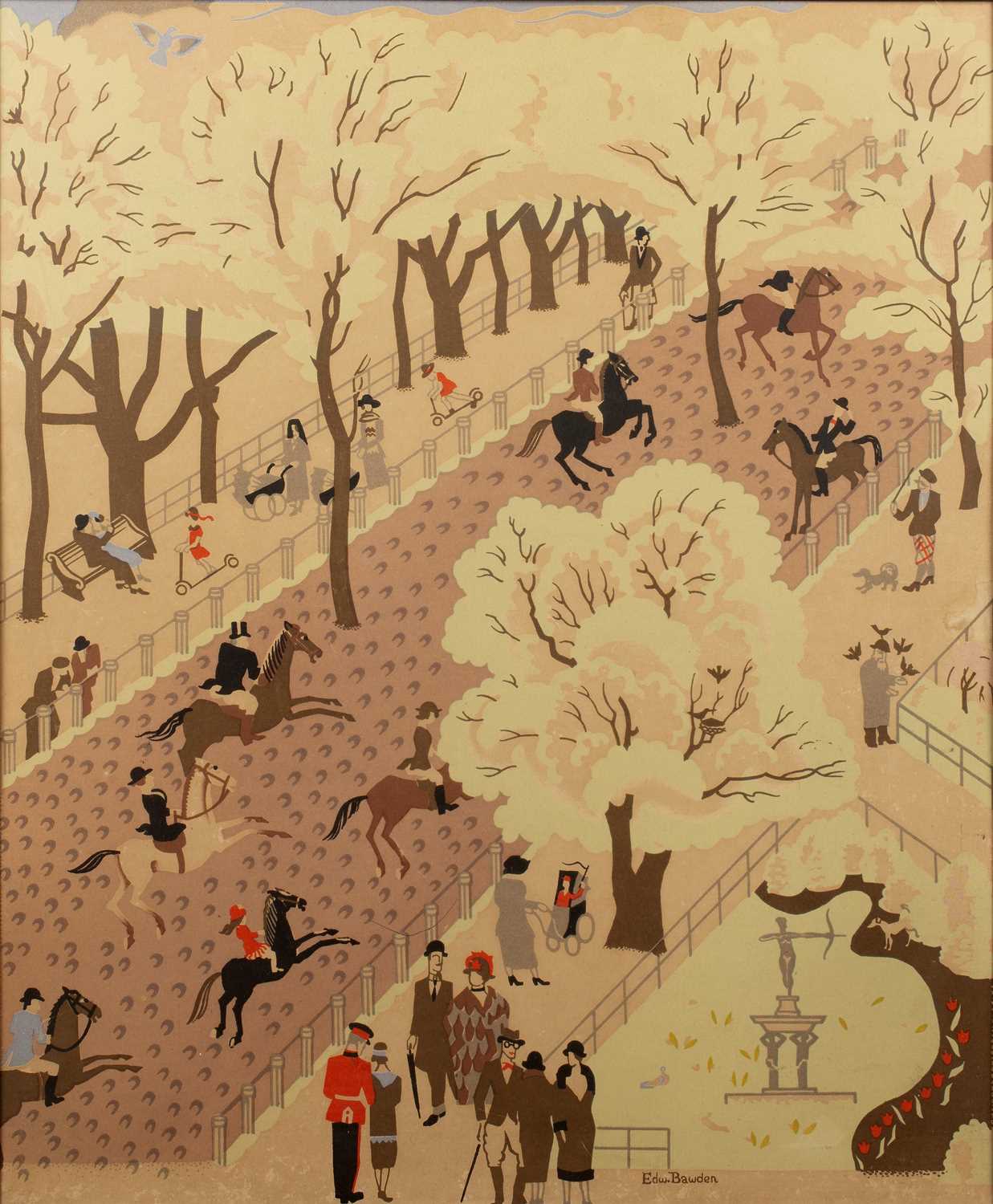 Lot 273 - Edward Bawden (1903-1989) 'Hyde Park, London',...