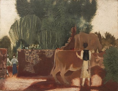 Lot 247 - Ervin Bossányi (1891-1975) Cows at Hoheneichen,...