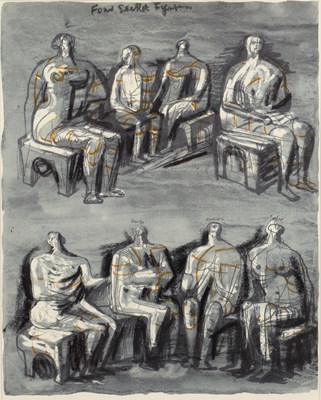 Lot 139 - Henry Moore (1898-1986) Four Seated Figures as...