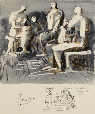 Lot 141 - Henry Moore (1898-1986) Scholar Group, 1958...