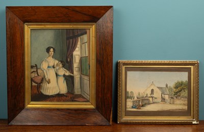 Lot 12 - Elizabeth Bennet (1797-1832) Portrait of the Clarke Sisters together with Mary Clark, a watercolour