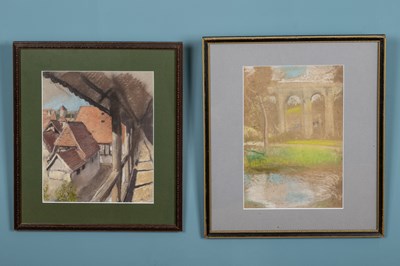 Lot 242 - Edward Woore (1880-1960), 'The Viaduct' and 'Rothenburg ob der Tauber'