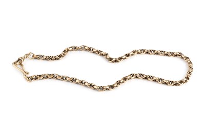 Lot 202 - A fancy-link chain, with swivel and hook...