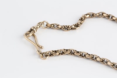 Lot 202 - A fancy-link chain, with swivel and hook...