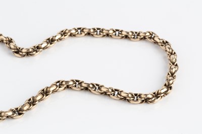Lot 202 - A fancy-link chain, with swivel and hook...