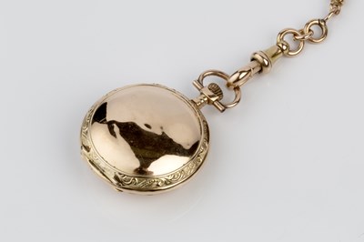 Lot 239 - A diamond set hunter fob watch, the white...