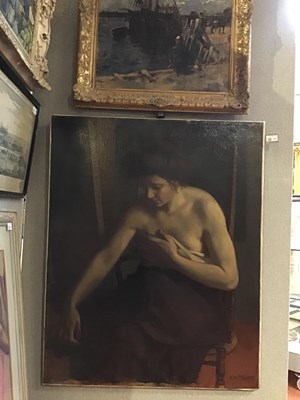 Lot 225 - Rene-Xavier Prinet (1861-1946) A seated lady...
