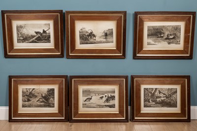 Lot 666 - Archibald Thorburn (Scottish, 1860-1935), a collection of six wildlife etchings