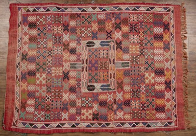 Lot 74 - Turkish style Kilim rug 20th Century, on red...