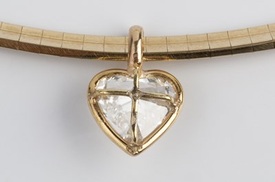 Lot 81 - A diamond single stone pendant necklace, the...