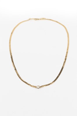 Lot 126 - A diamond single stone pendant necklace, the...