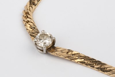 Lot 126 - A diamond single stone pendant necklace, the...