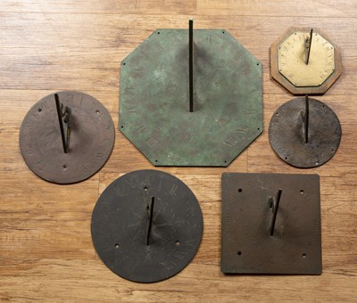 Lot 124 - Collection of six sundials including a Masonic...