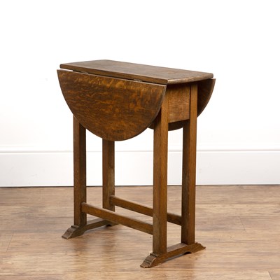 Lot 68 - Cotswold School Oak, drop-leaf table of small...