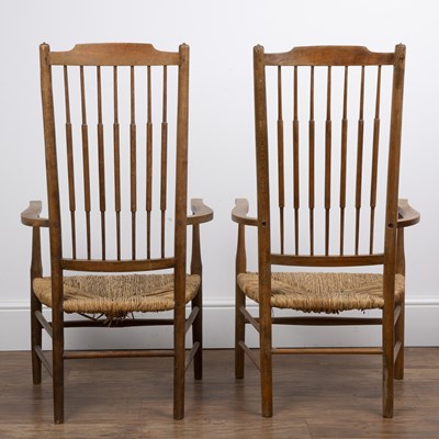 Lot 99 - Gwynn & Sons Pair of ash and elm low chairs,...