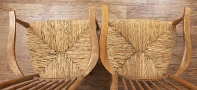 Lot 99 - Gwynn & Sons Pair of ash and elm low chairs,...