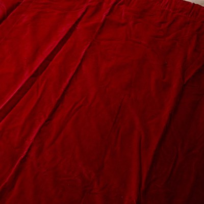 Lot 134 - Set of red velvet curtains The first curtain,...