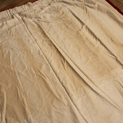 Lot 134 - Set of red velvet curtains The first curtain,...