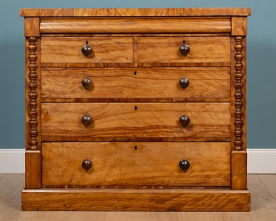 Lot 306 - A Victorian satin birch chest of drawers