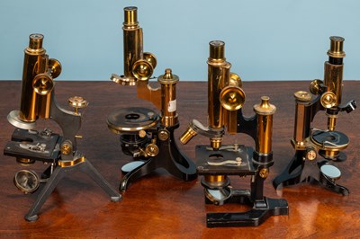 Lot 33 - Two W Watson & Son brass monocular microscopes