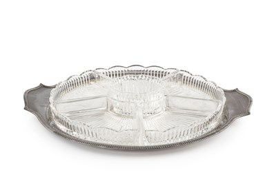 Lot 624 - A silver circular serving dish, with gadrooned...