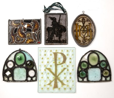 Lot 273 - Collection of glass panels to include a panel...