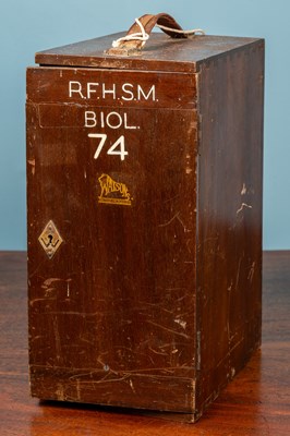 Lot 28 - A W Watson & Sons monocular microscope and an adjustable slide clamp by J Swift & Son London