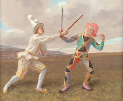 Lot 334 - Claude Harrison (1922-2009) Fools Fight, 1991...